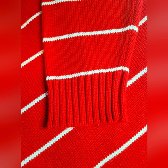 South Pole | Y2K Men's VTG Red & White Striped 1/4 Zip Pullover Sweater | Large - Picture 7 of 14